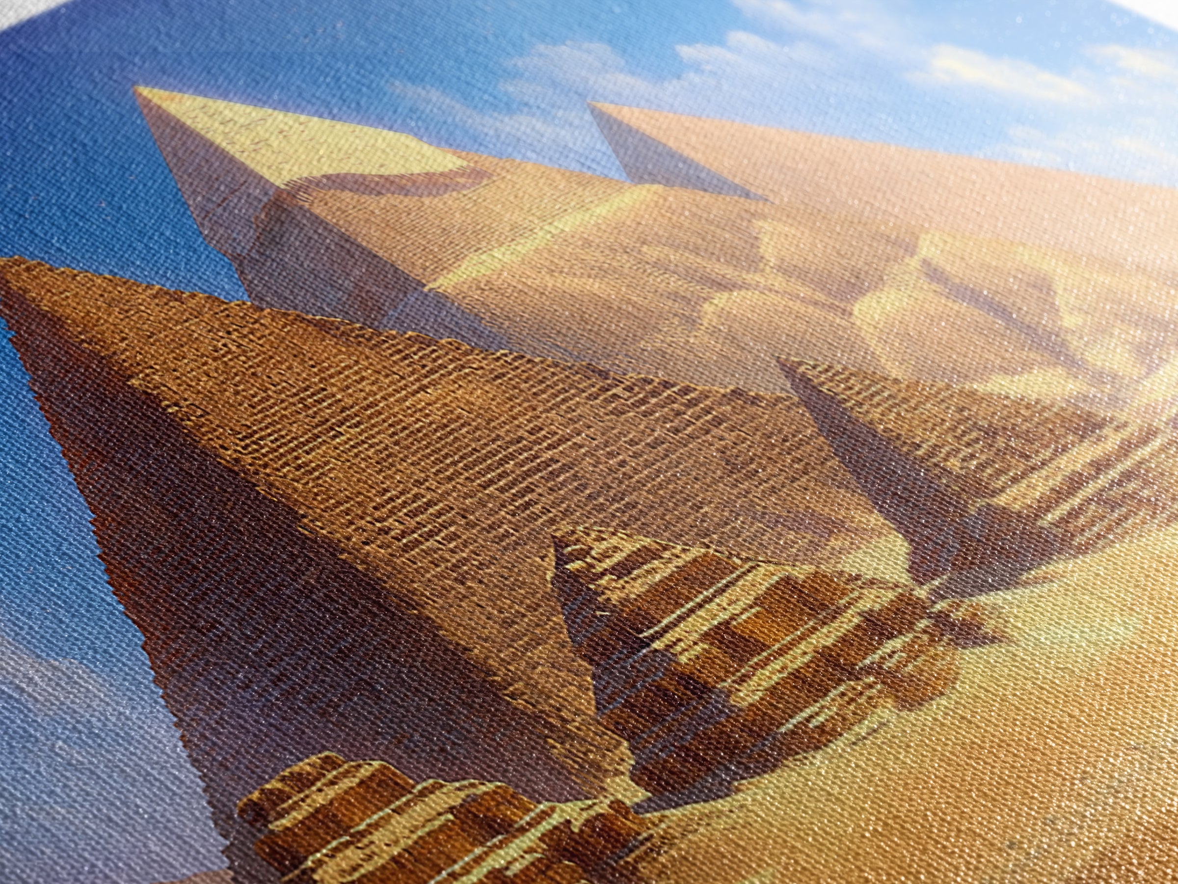 Golden Egyptian Pyramids And Sphinx Desert Wall Art, African Egyptian Art, Ancient African Art, Africa Poster Print Home Decor