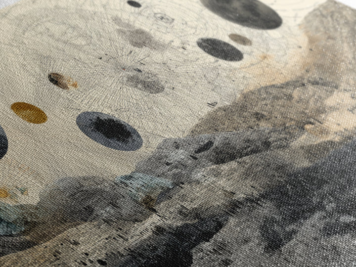 Surreal Planetary Desert Map Landscape Canvas Print, Abstract Wall Art, Dreamy Wall Art, Modern Home Decor, Office Decor