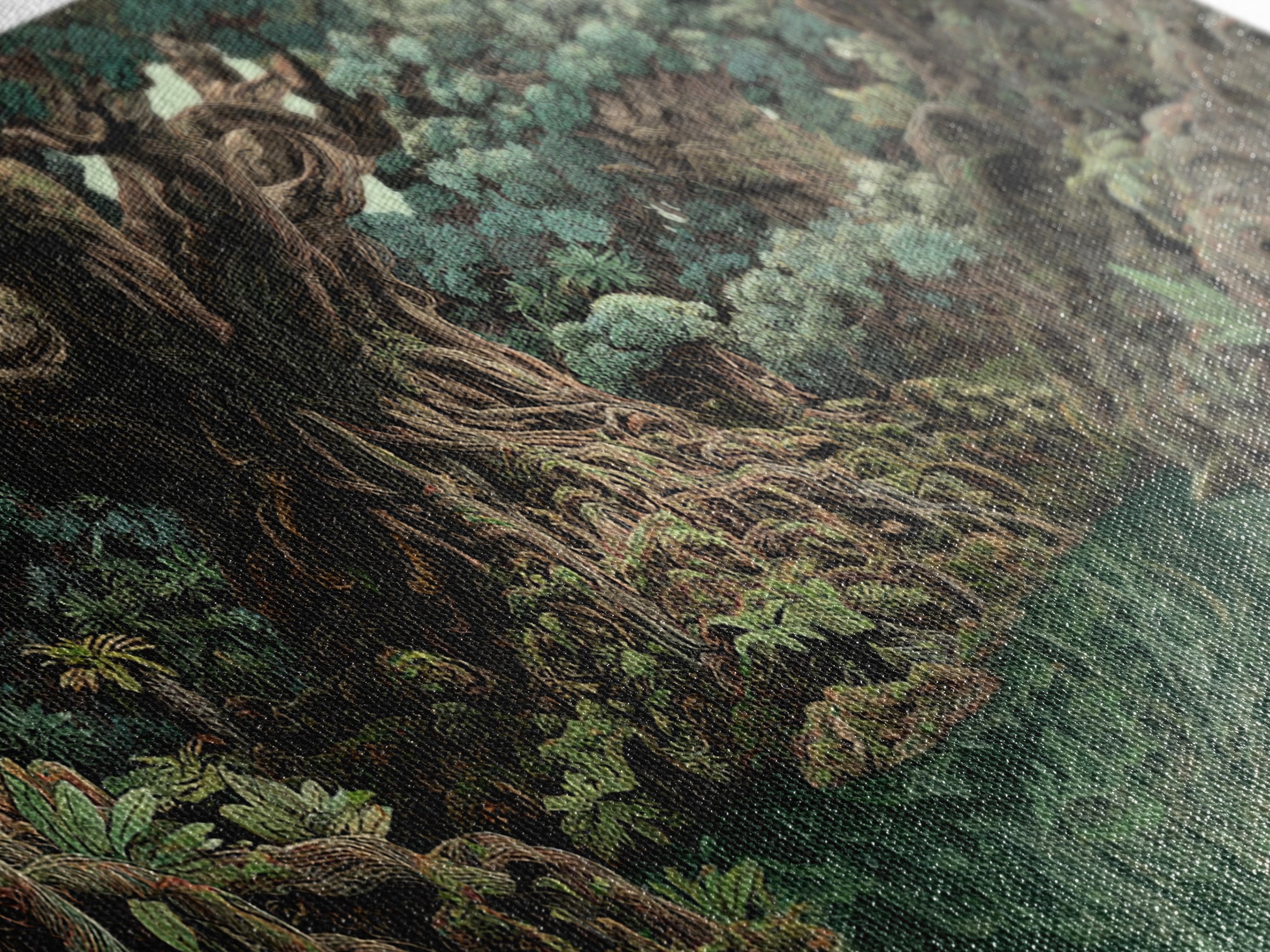 Ancient Banyan Tree Lagoon Canvas Print, Mystical Jungle African Landscape Wall Art, Boho Nature Decor, Statement Home Gift