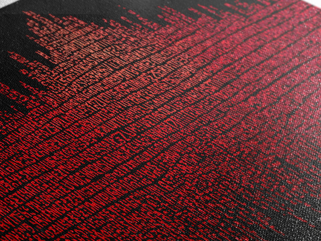 Red Typographic African Skyline Canvas Print, Bold Black Art, Afrocentric Wall Decor, Modern Cultural Home Decor Gift Idea