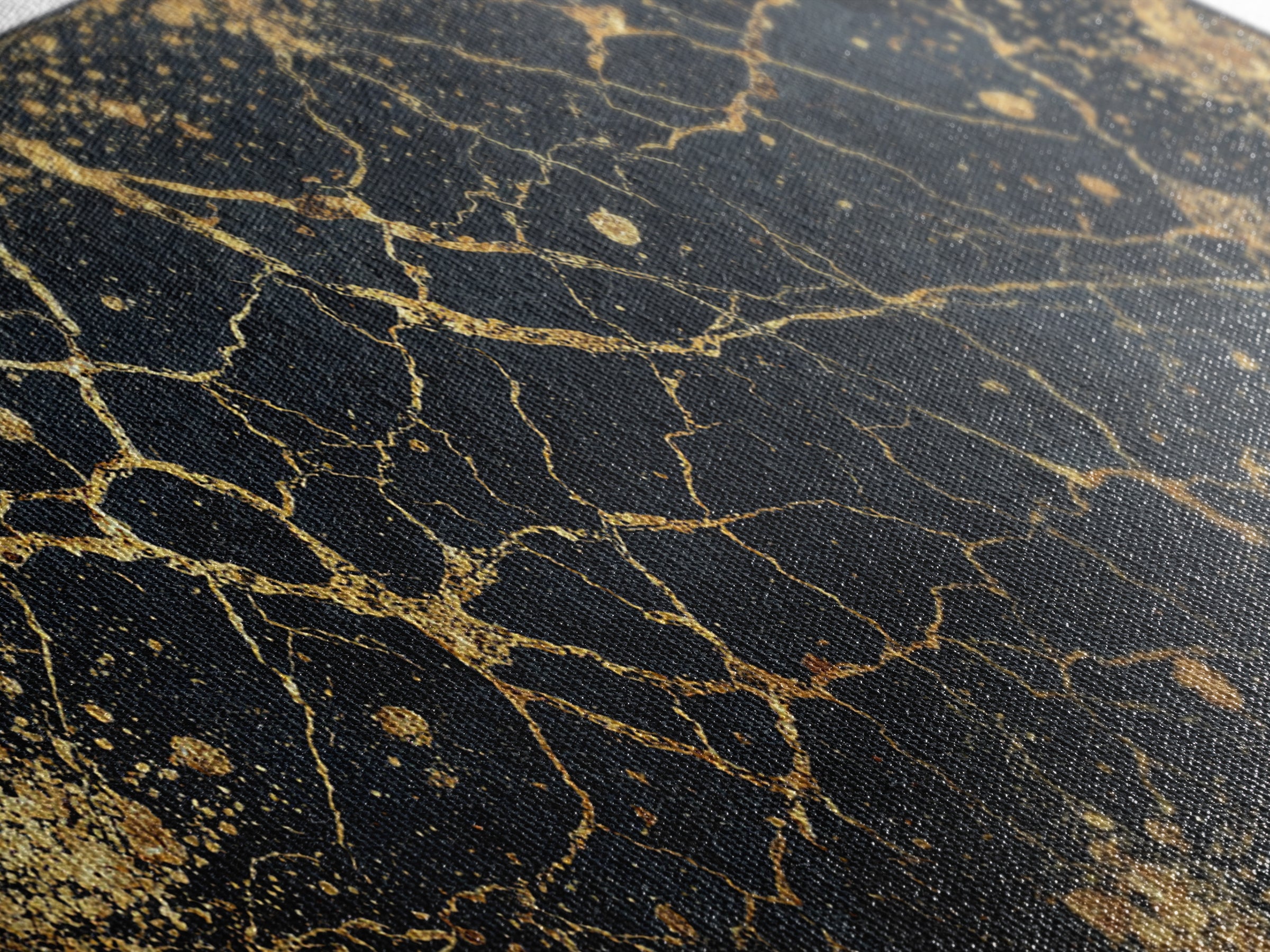 Black Gold Cracked Marble Wall Art, Abstract African Art Print, Luxury Canvas Decor, Earth Tone Textured Statement Piece
