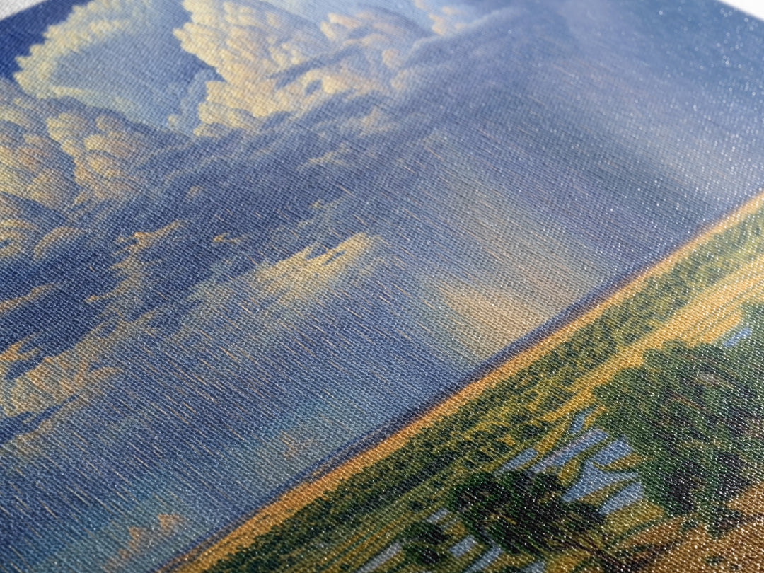Blue Rain Clouds Over Green Savanna Wall Art, African Safari Art, Serengeti Wall Art, Nature Scene Art, Large Decor Art Gift