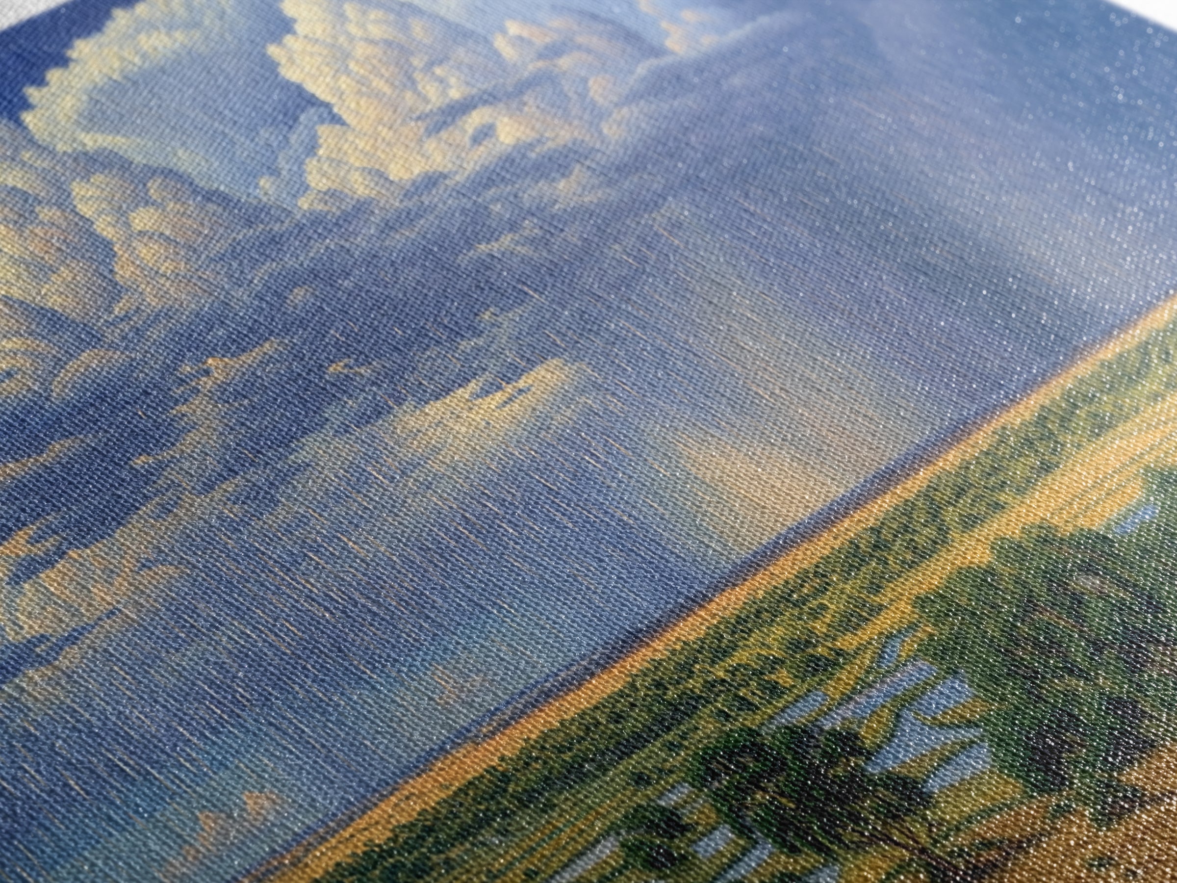 Blue Rain Clouds Over Green Savanna Wall Art, African Safari Art, Serengeti Wall Art, Nature Scene Art, Large Decor Art Gift
