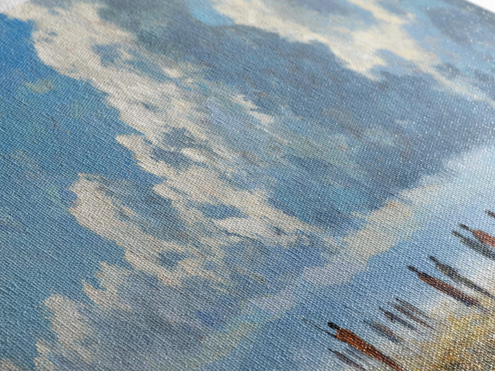 Open African Horizon With Walking Figures And Soft Clouds Wall Art, Minimalist Landscape, Blue Sky Decor, Canvas Print, Gift