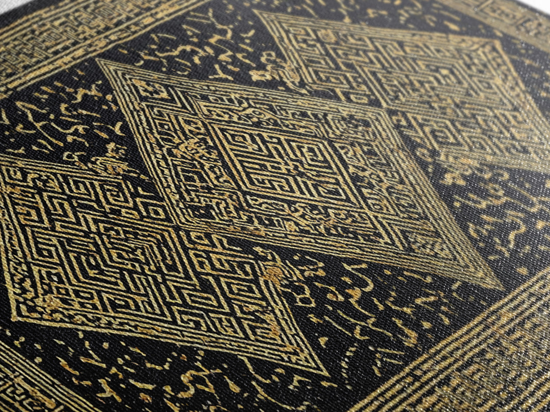 Ornate Black Gold African Pattern Wall Art, Luxury Canvas Decor, Tribal Geometric Print, Elegant Cultural Home Decor Gift