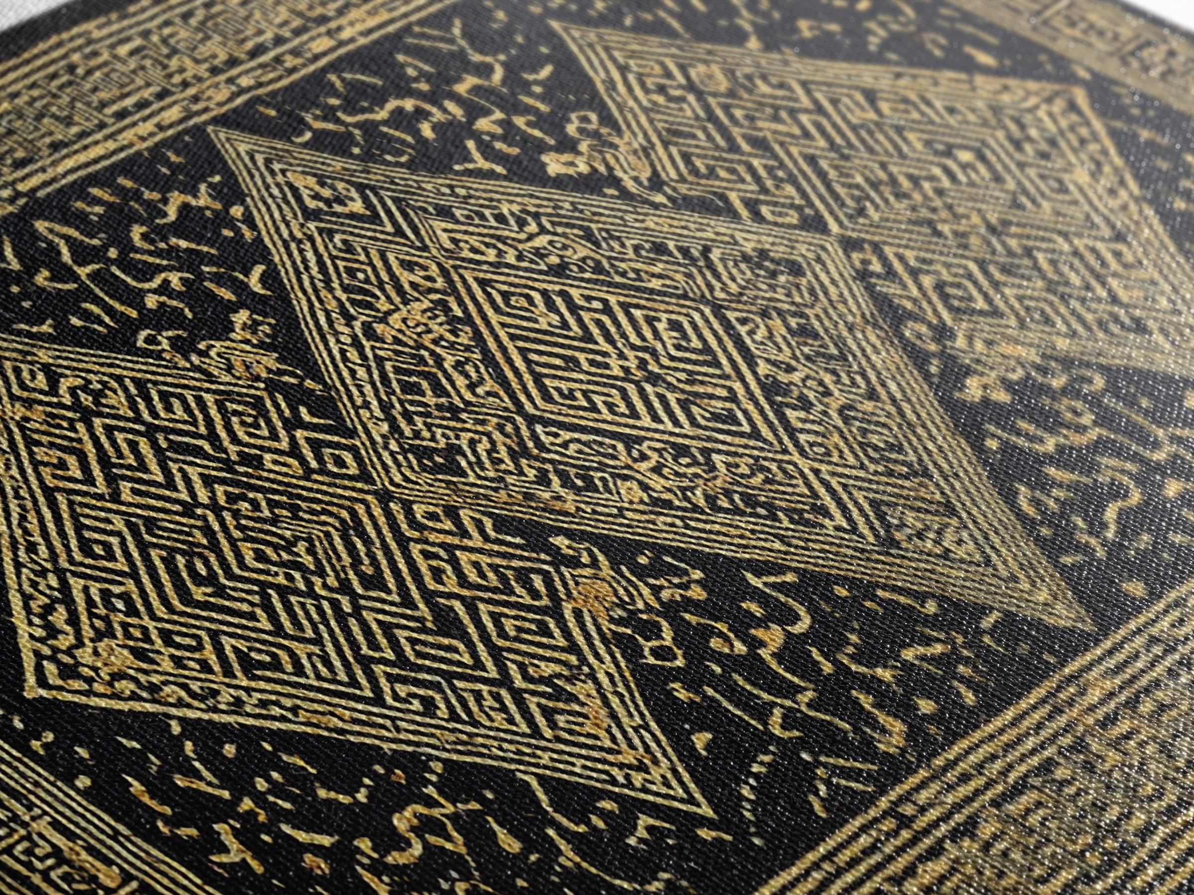 Ornate Black Gold African Pattern Wall Art, Luxury Canvas Decor, Tribal Geometric Print, Elegant Cultural Home Decor Gift