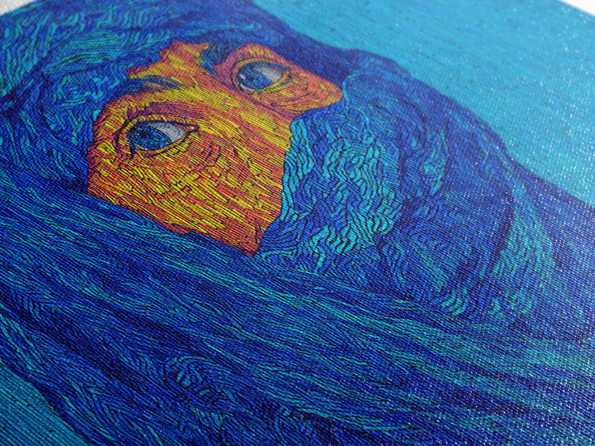 Blue Veiled African Woman Portrait Wall Art, Tuareg Inspired Afrocentric Decor, Bold Black Beauty Canvas For Living Room