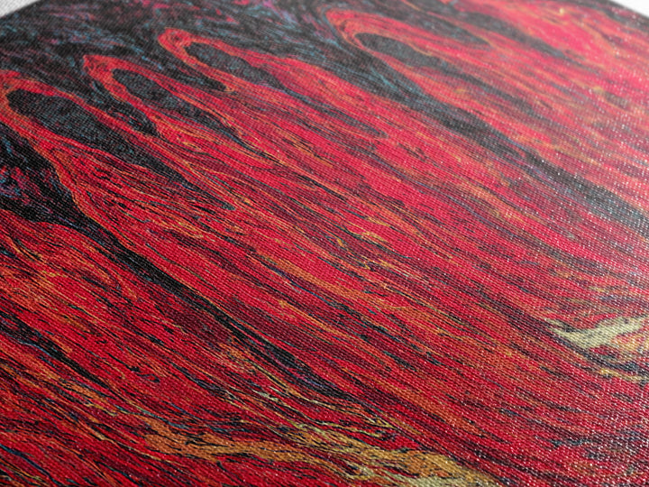 Red Spirit Procession Abstract Wall Art, African Inspired Figures, Mystical Cultural Painting, Bold Black And Red Decor Gift