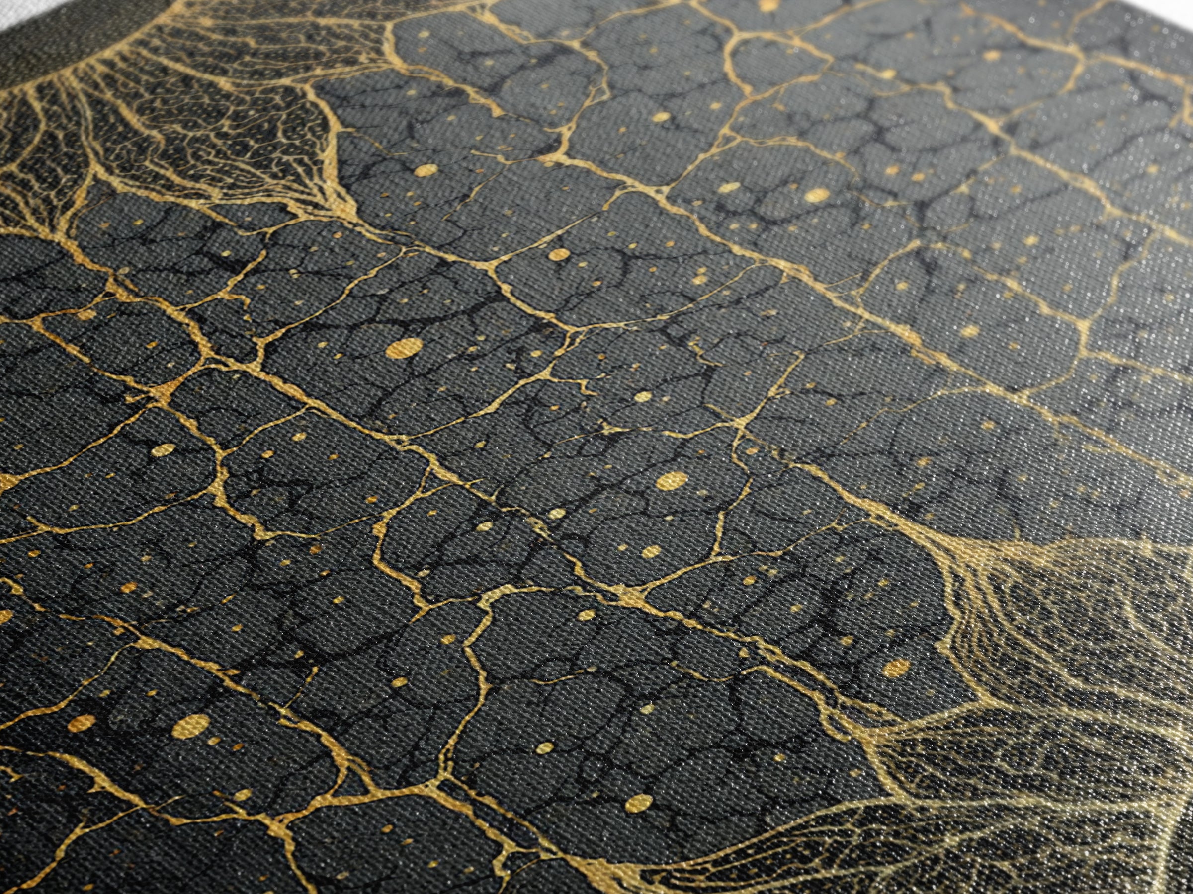 Gold Rooted Tree Of Life Wall Art, Black And Gold Abstract Art, Spiritual Wall Decor, Modern African Inspired Canvas Print