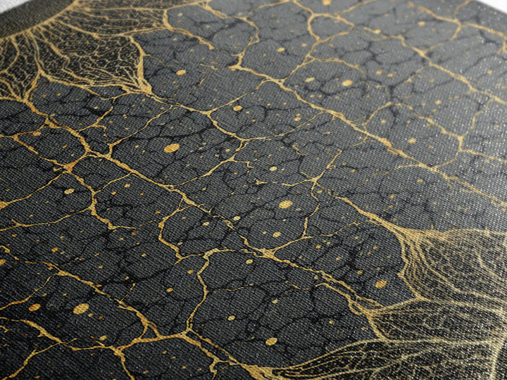 Gold Rooted Tree Of Life Wall Art, Black And Gold Abstract Art, Spiritual Wall Decor, Modern African Inspired Canvas Print