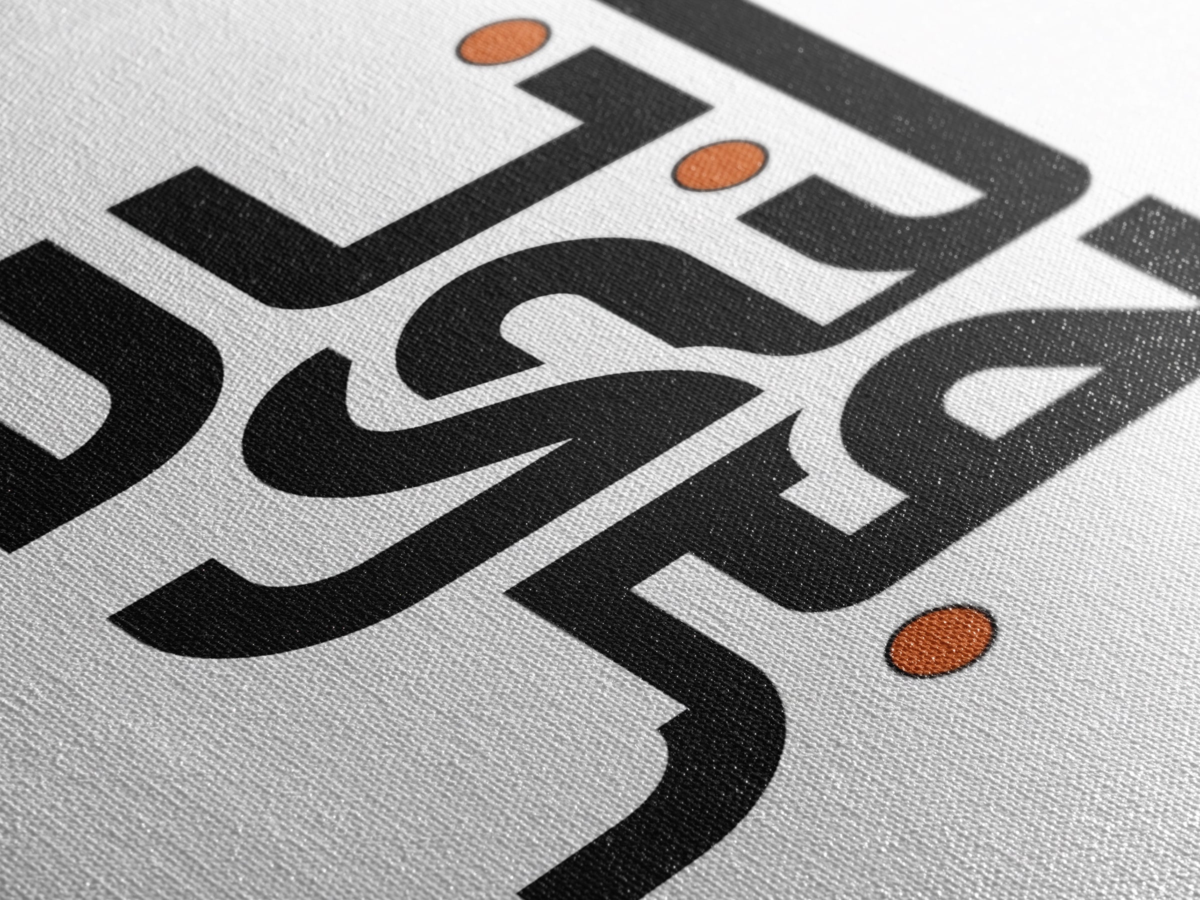 Minimal Arabic Calligraphy Wall Art, Black And Orange Typography Canvas Print, Modern Islamic Decor, Abstract Office Poster Gift