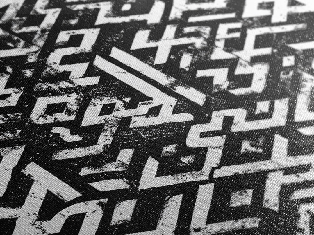 Black White Mud Cloth Geometric Wall Art, African Tribal Art Print, Minimalist Pattern, Ethnic Decor For Modern Home And Office