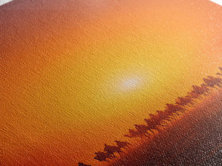 Sunset Camel Caravan Wall Art, African Safari Art, Orange Desert Landscape Poster, Statement Living Room Decor Gift For Him