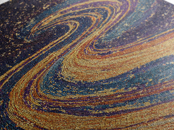 Swirling Gold Blue Cosmic River Canvas Print, Abstract Wall Art, Dreamy Galaxy Decor, Modern Boho Living Room Art Gift Poster