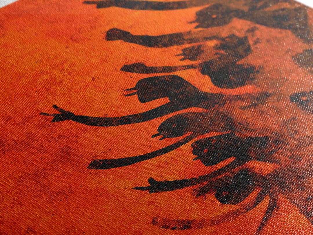 Orange African Dance Silhouettes Wall Art, African Celebration, Black Women Art, Afrocentric Decor, Empowerment Gift For Her