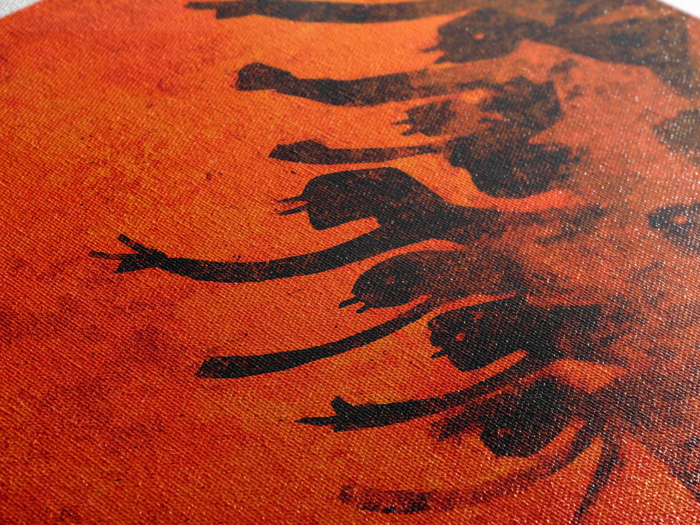 Orange African Dance Silhouettes Wall Art, African Celebration, Black Women Art, Afrocentric Decor, Empowerment Gift For Her