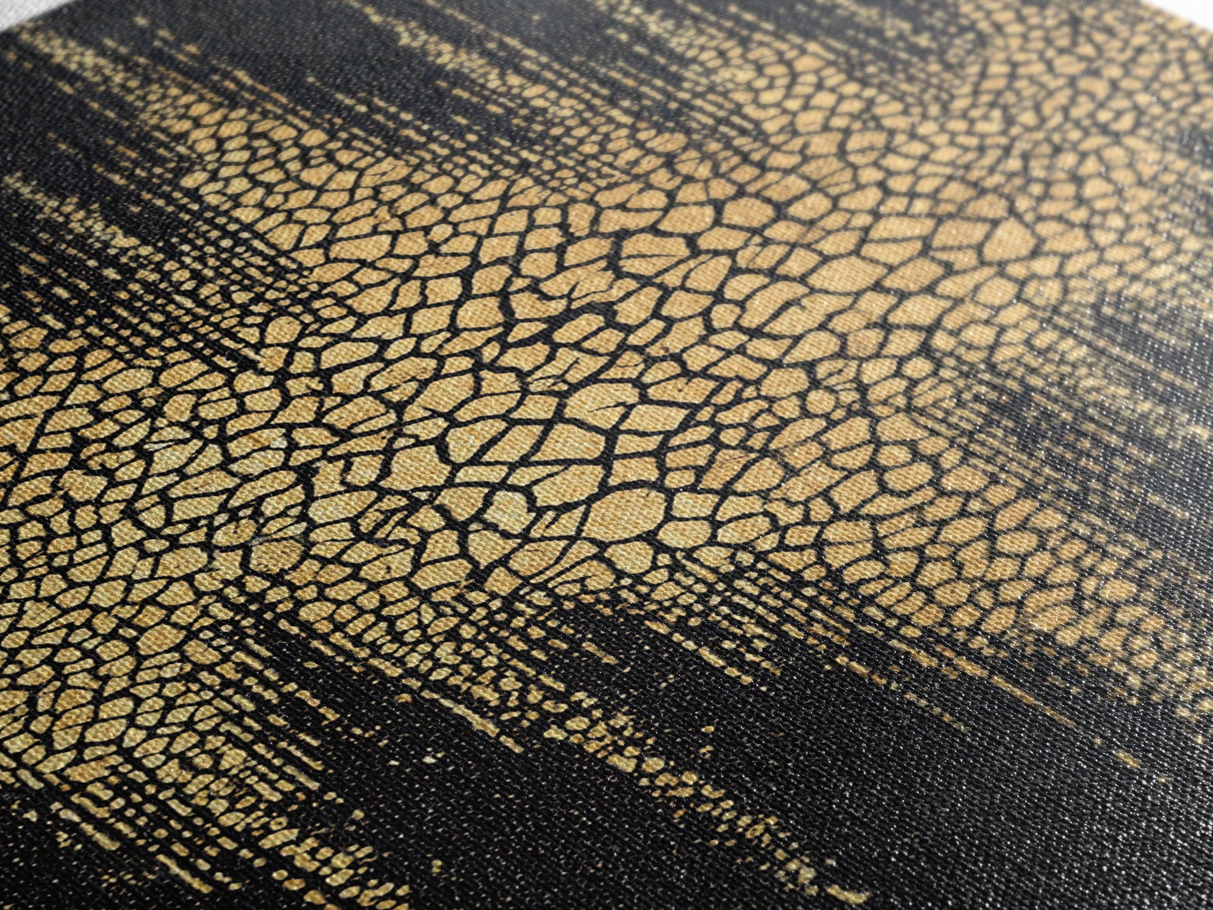 Gold Black Abstract Africa Map Canvas Print, Cracked Mosaic Texture, African Wall Art, Luxury Modern Statement Home Decor Gift