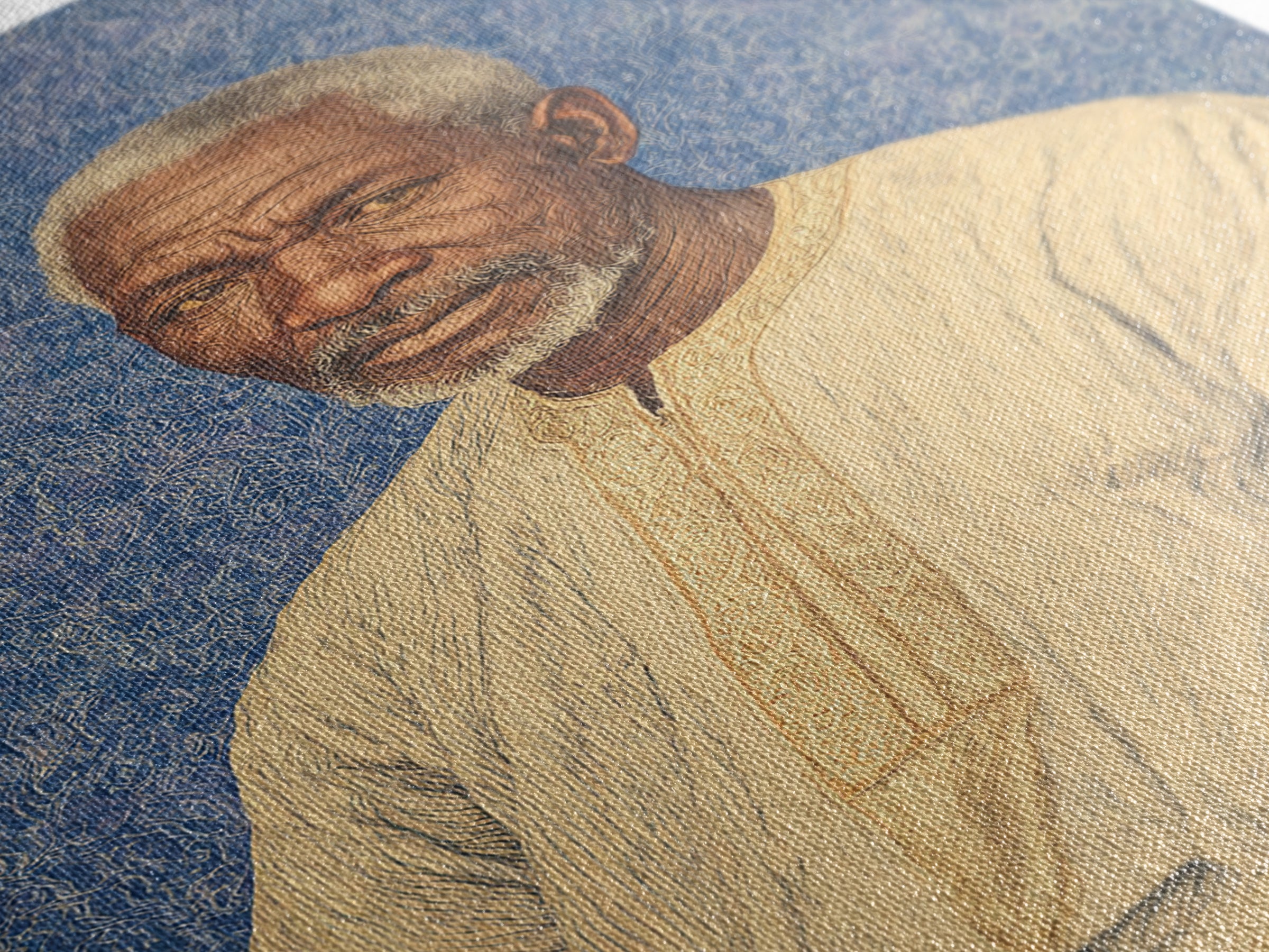 Elder African Man Portrait Framed Canvas Print, African American Art, Black History Gift, Cultural Home Decor, Office Decor