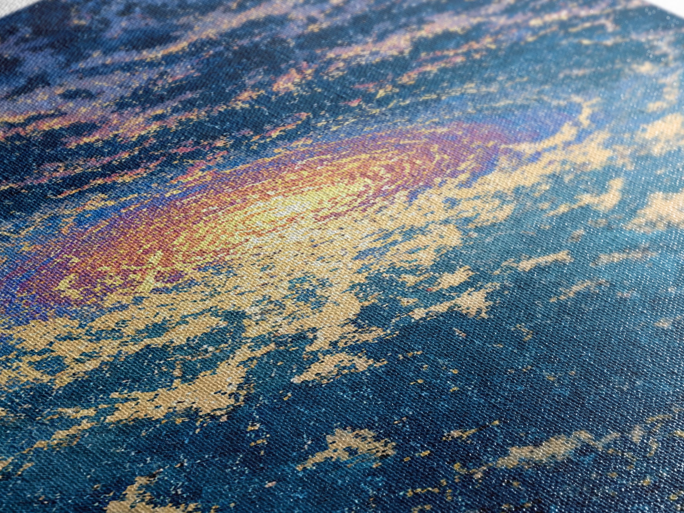 Blue Galaxy Vortex Wall Art, Swirling Cosmic Abstract, Gold Starry Canvas Print, Dreamy Luxury Decor Gift For Home Office