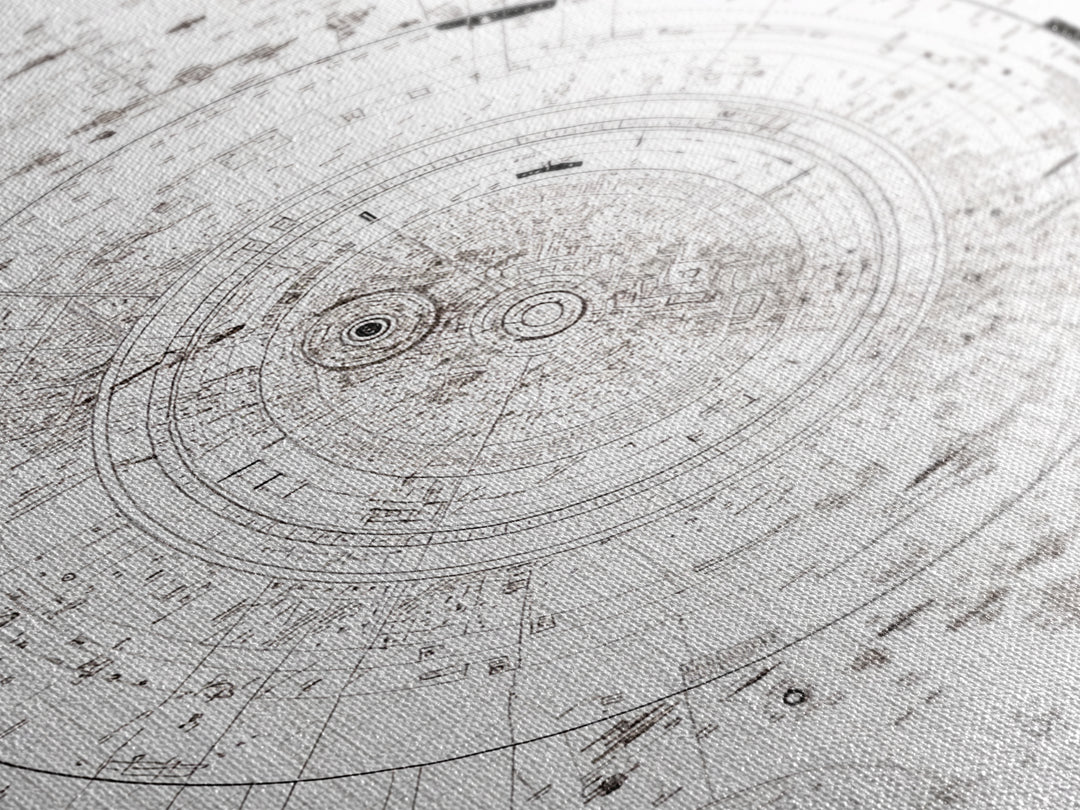 Intricate White Celestial Star Map Diagram Wall Art, Astronomy Blueprint Poster, Minimalist Office Decor, Cosmic Digital Print