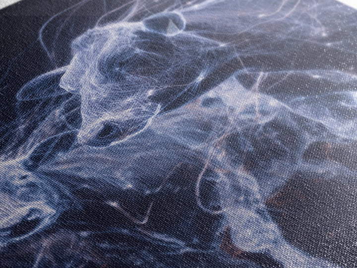Glowing Running Cows Wall Art, Ethereal Blue Animal Canvas Print, Motion Study Farm Decor, Dreamy Modern Statement Piece