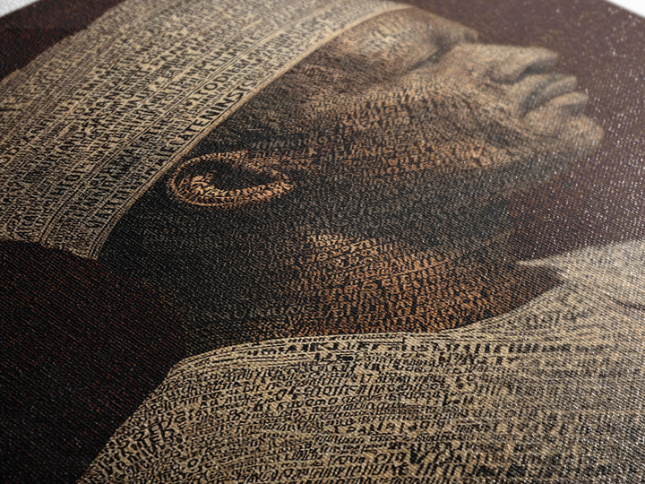 Sepia African Man Profile In Text Canvas Print, Black Man Artful Portrait, African American Art, Cultural Wall Decor Gift