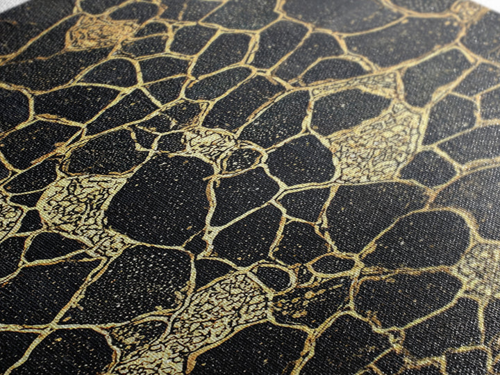 Black Gold Abstract Wall Art, Kintsugi Inspired Pattern Canvas, Luxury Modern Decor, Geometric Texture Print, Stylish Home Gift