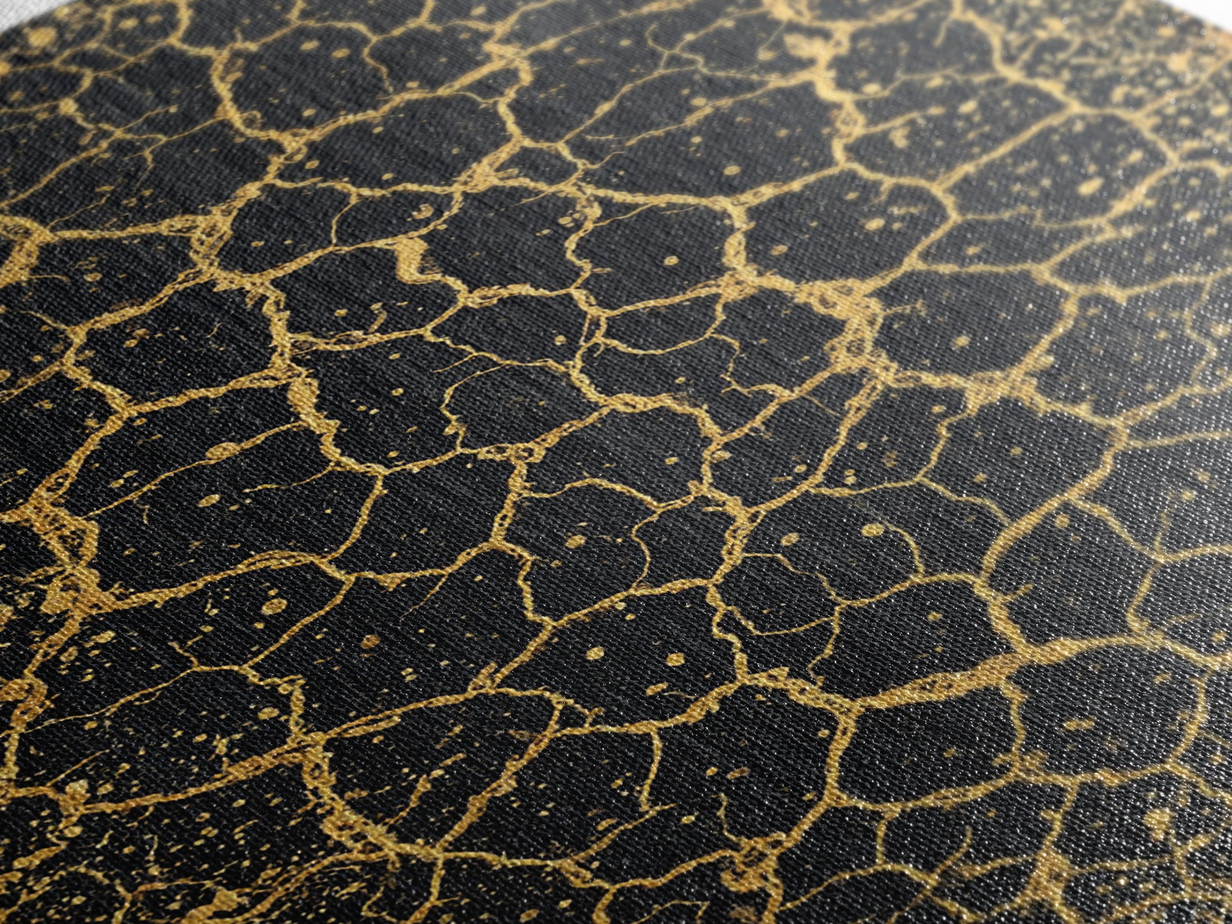 Black And Gold Crackle Texture, Abstract Wall Art, Luxury Canvas Print, Modern Geometric Elegant Home Decor, Statement Gift
