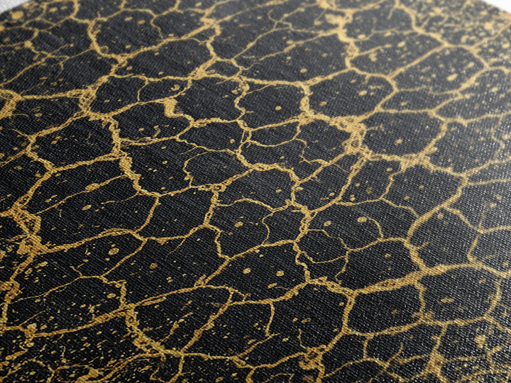Black And Gold Crackle Texture, Abstract Wall Art, Luxury Canvas Print, Modern Geometric Elegant Home Decor, Statement Gift