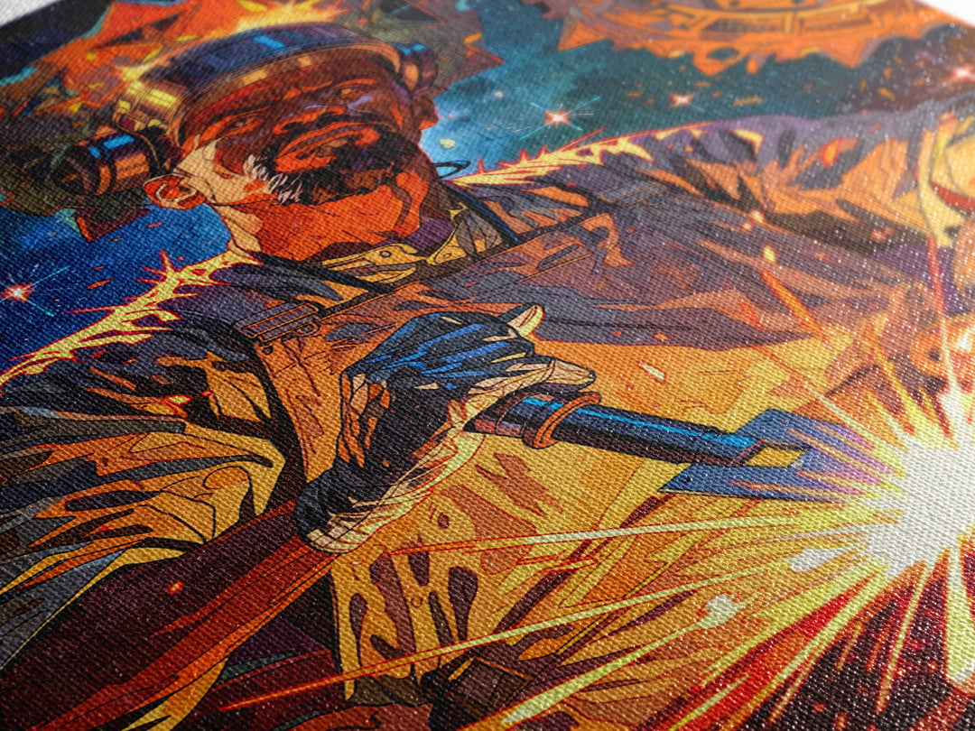 Regal Black Welder Forging Sparks Wall Art, Afrocentric Industrial Portrait, Black Man Art, Modern African Art Decor Gift