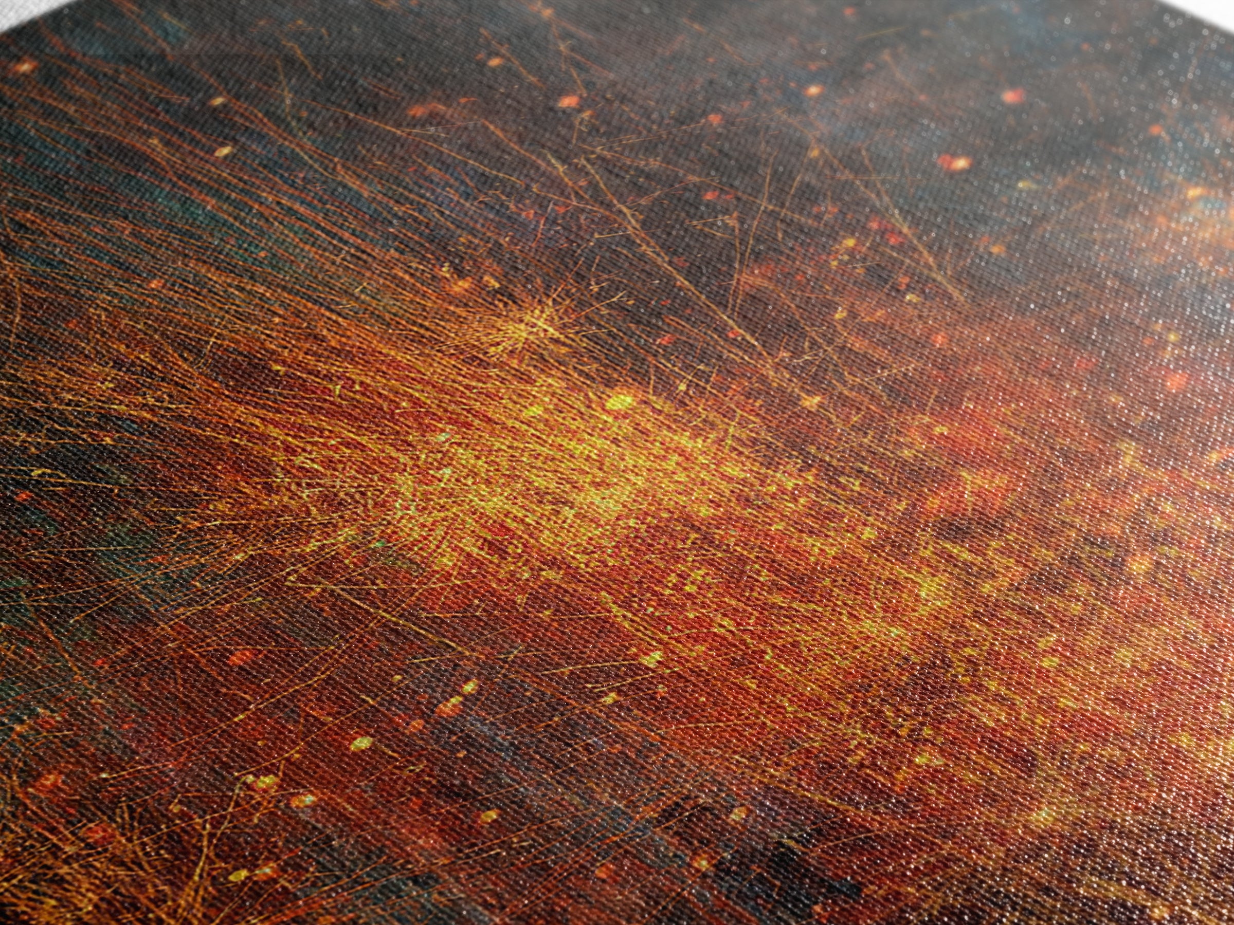 Abstract Fire Sparks Texture Canvas Print, Orange Black Industrial Wall Art, Modern Abstract Art, Unique Home Decor Gift