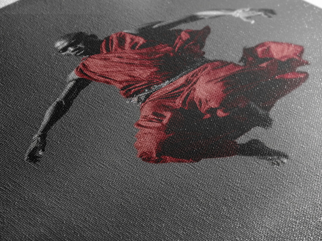 Floating Maasai Warrior In Red Robes Canvas Print, African Portrait Photography, Black Art Decor, Modern Cultural Wall Art