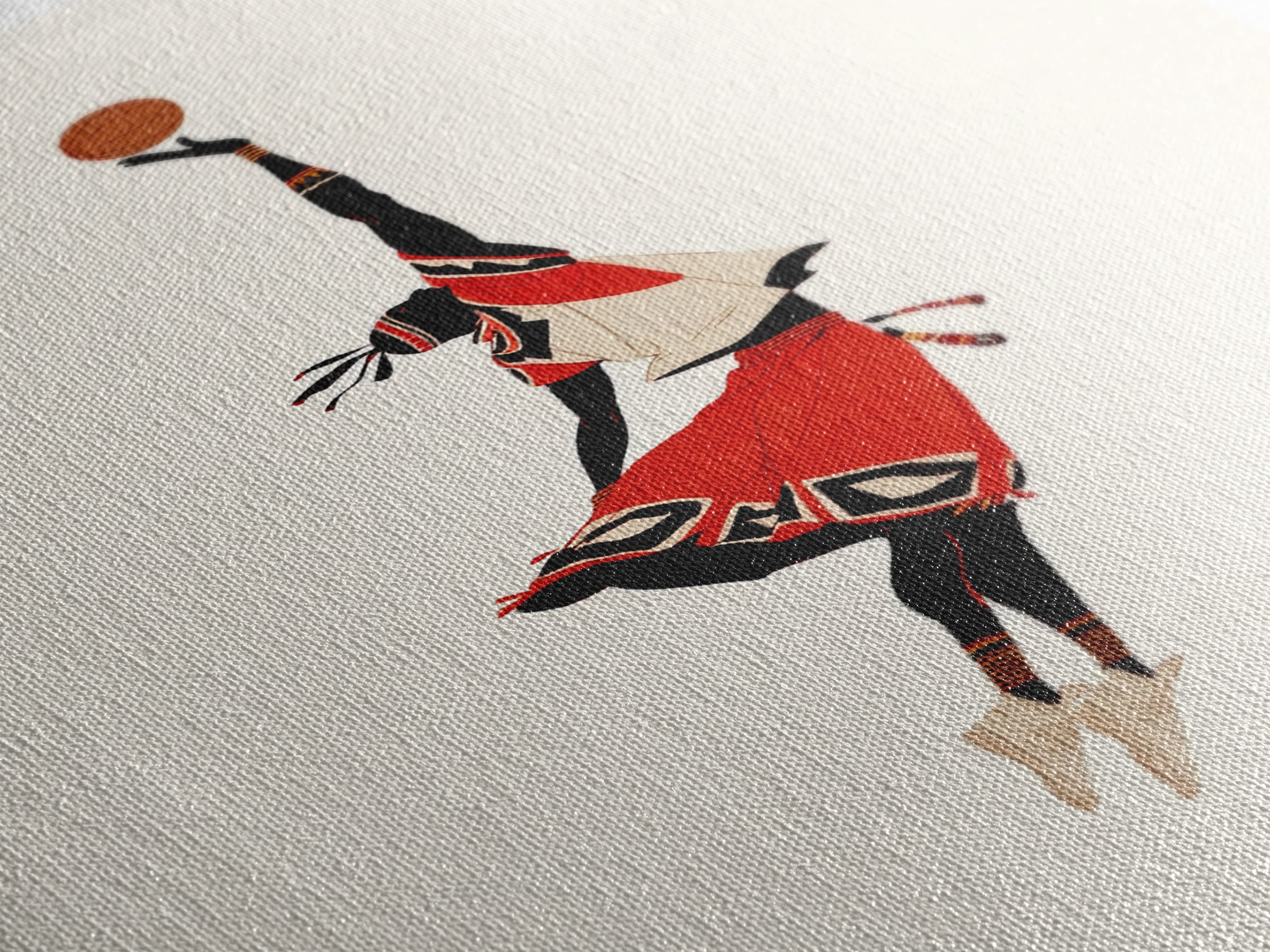 Maasai Warrior Basketball Leap Wall Art, African Warrior Art, African Wall Decor, Afrocentric Sports Canvas Print Gift Decor