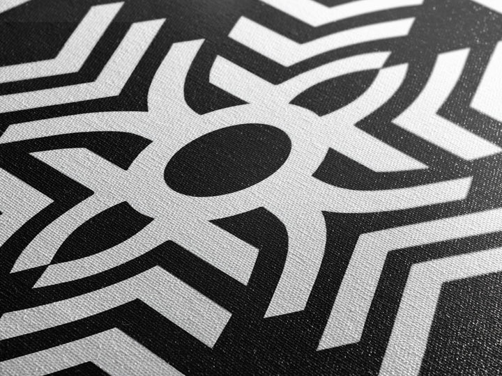 Black And White Tribal Geometric Symbol Wall Art, Afrocentric Abstract Print, African Pattern Decor, Modern Minimalist Canvas