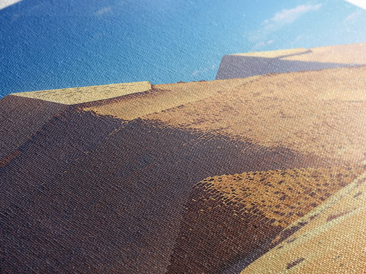 Sunlit Giza Pyramid Close Up Canvas Print, African Egyptian Art, Ancient African Wall Art, Desert Travel Poster, Home Decor