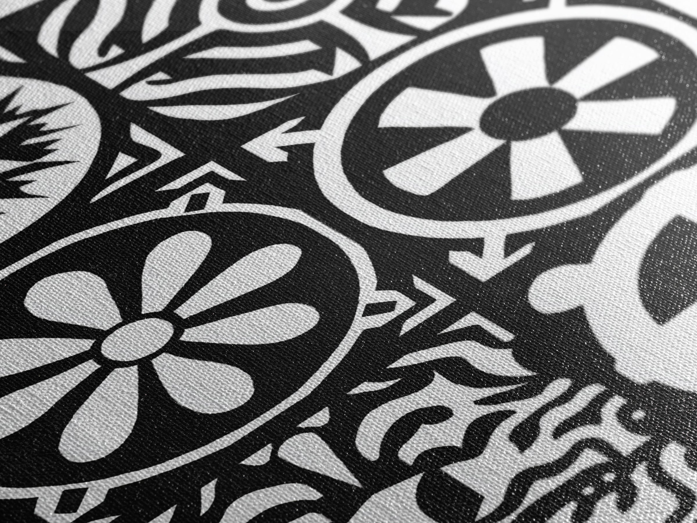 Bold Black And White Tribal Pattern Panels Wall Art, Modern Geometric Abstract Print, Minimalist Boho Unique Home Decor Gift