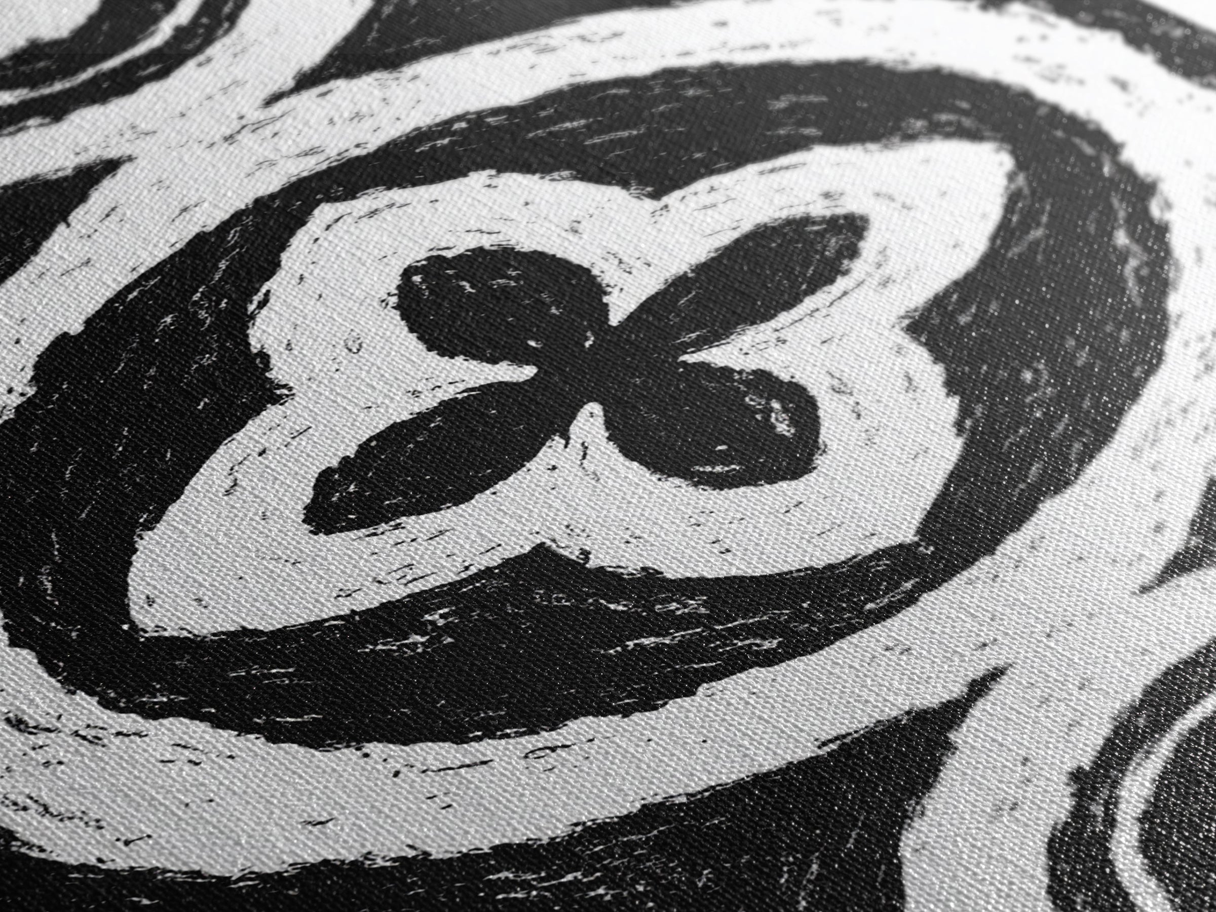 Black And White African Pattern Wall Art, Tribal Textile Canvas Print, Mud Cloth Decor, Geometric Boho Wall Decor, Unique Gift