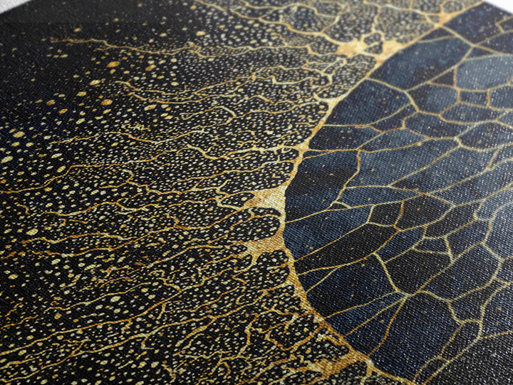 Black Gold Abstract Solar Eclipse Wall Art, Luxury Canvas Print, African Inspired Celestial Decor For Modern Living Room