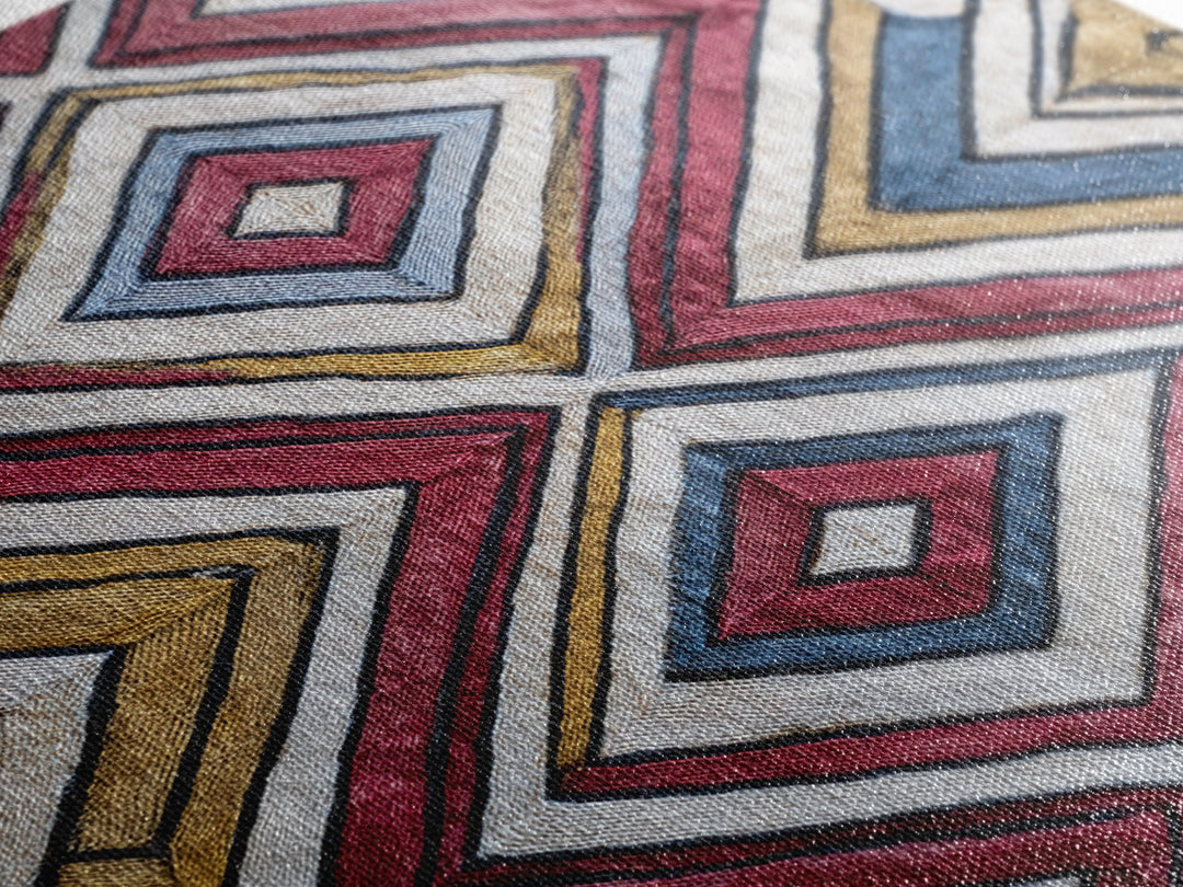 Handwoven Diamond Textile Pattern Wall Art, African Fabric, Geometric Wall Art, Tribal Art Print, Colorful Home Decor Gift
