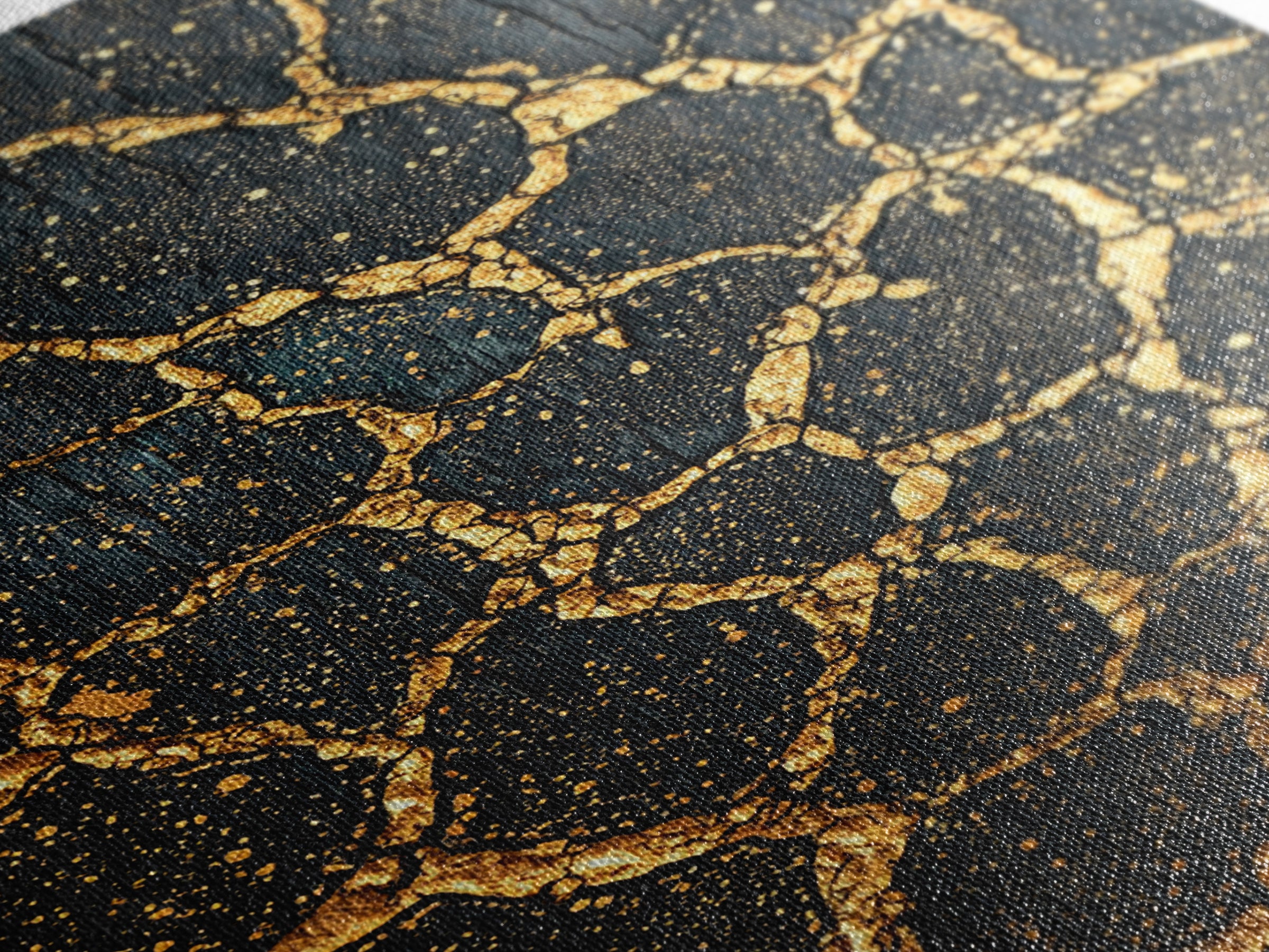 Black Gold Crackle Texture Wall Art, Abstract African Art Print, Luxury Canvas Decor, Earth Tone Modern Statement Piece Gift