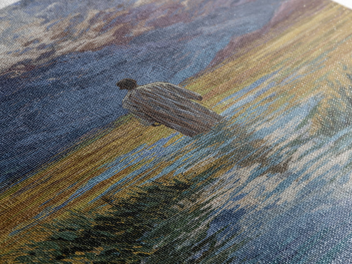 Lone Figure In Marsh Landscape Wall Art, African Landscape Canvas Print, Dreamy Nature Scene Art, Elegant Home Decor Gift