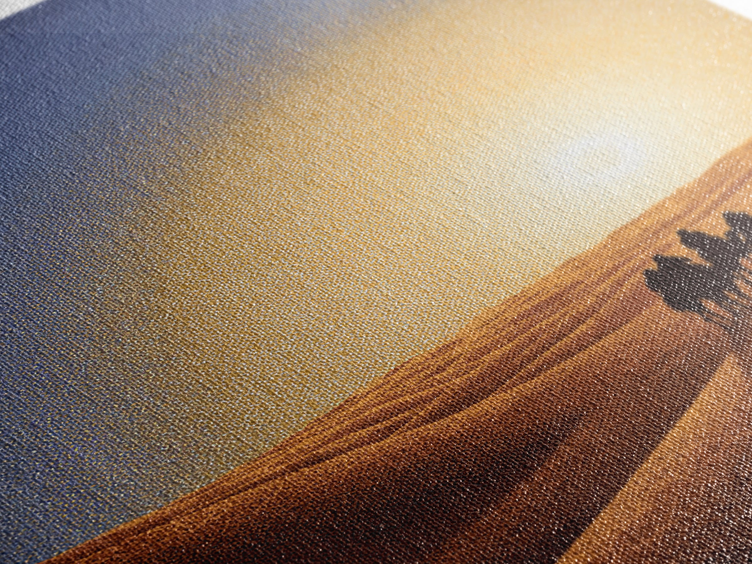 Camel Caravan In Golden Sand Dunes Canvas Print, African Safari Art, Desert Landscape Wall Decor, Warm Sunset Home Decor