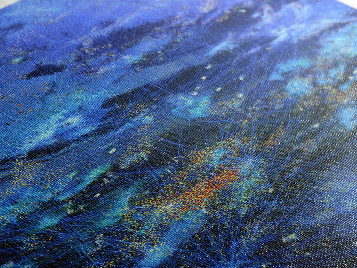 Blue Abstract City Lights Network Canvas Print, Digital Wall Art, Modern Starry Statement Decor For Office And Home Gift