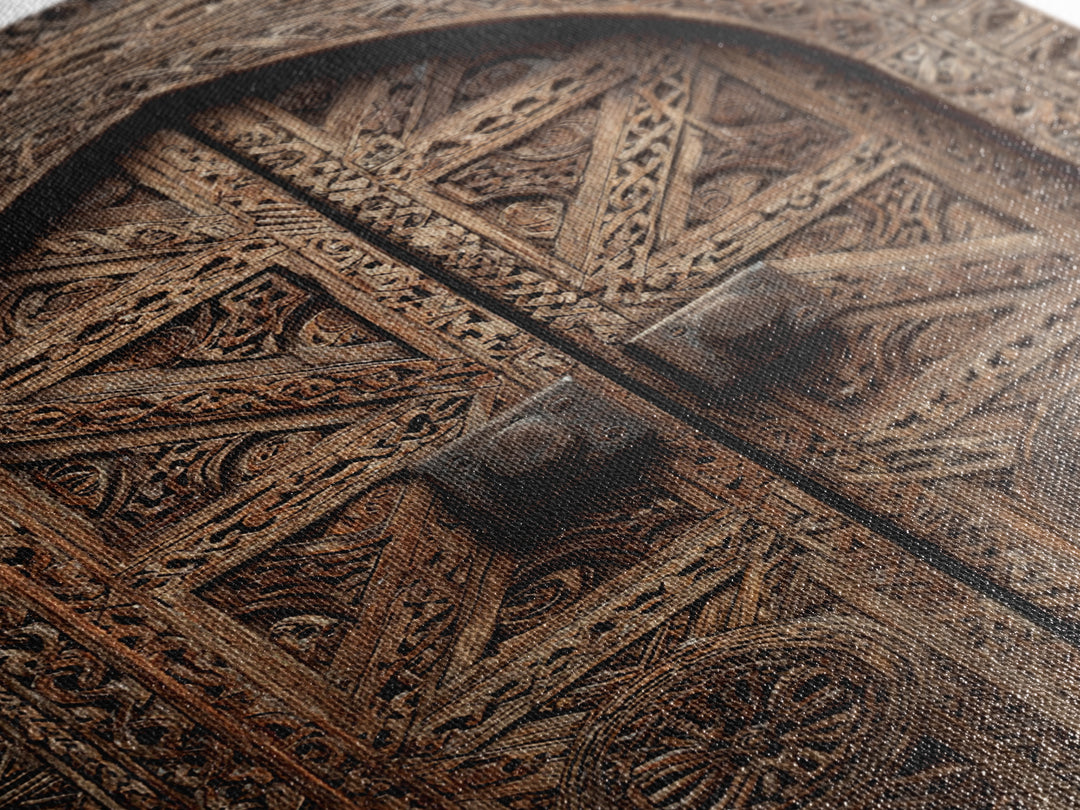 Intricate Rustic African Carved Door Wall Art, African Home Decor, Tribal Patterns, Wooden Architecture Poster Print, Housewarming Gift