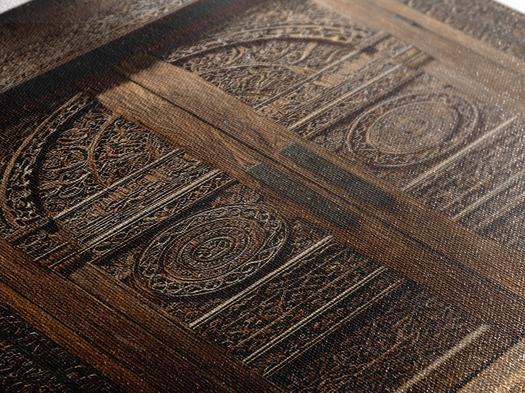 Dark Ornate African Wooden Door Wall Art, African Home Decor, Cultural Wall Decor, Rustic Decor, Statement Wall Piece, Carved Wood