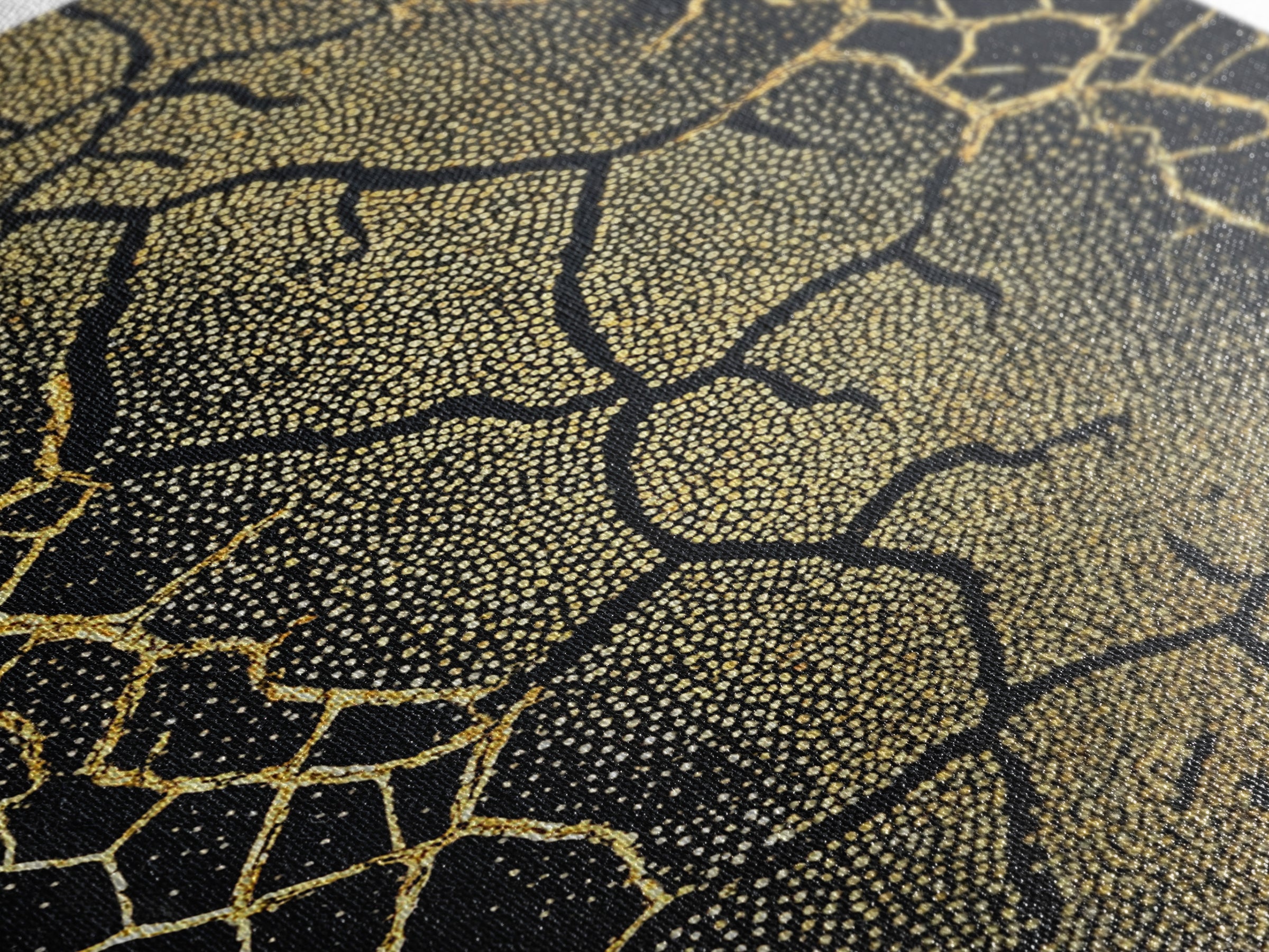Black And Gold Cracked Earth Wall Art, Abstract African Landscape Canvas Print, Textured Art Print, Luxury Home Decor Statement Piece