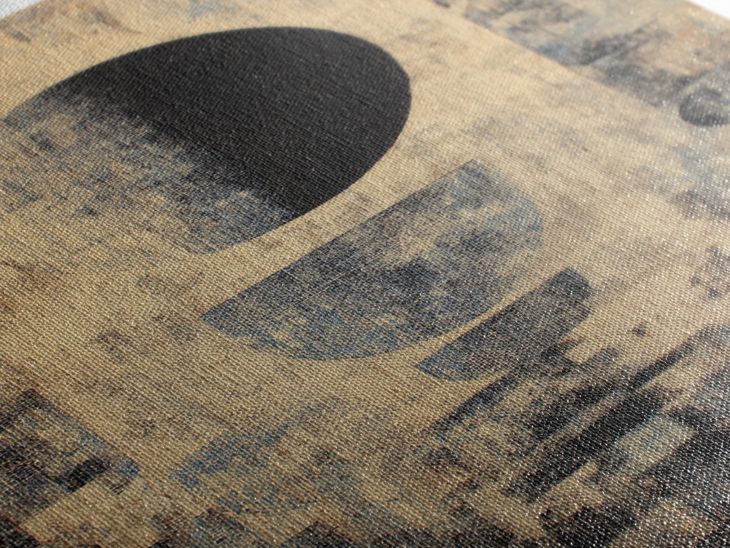 Textured Beige Black Geometric Abstract Wall Art, Modern African Inspired Canvas Decor, Minimalist Earth Tone Home Decor