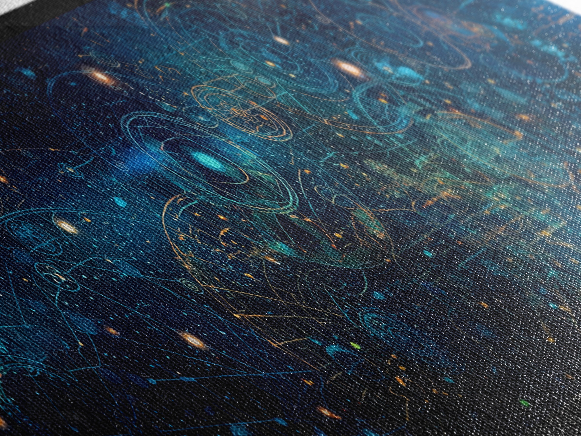 Blue Cosmic Star Map Canvas Print, Abstract Wall Art, Modern Office Decor, Digital Art Inspired Space Home Decor, Housewarming Gift