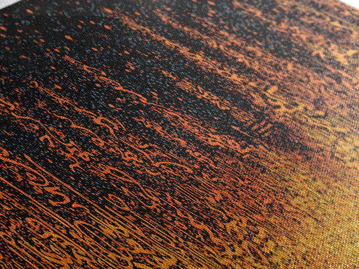 Orange Glowing Skyline Abstract Canvas Print, Modern Wall Decor, Burnt Orange Art, Statement Wall Art Prints, Luxury Canvas Art