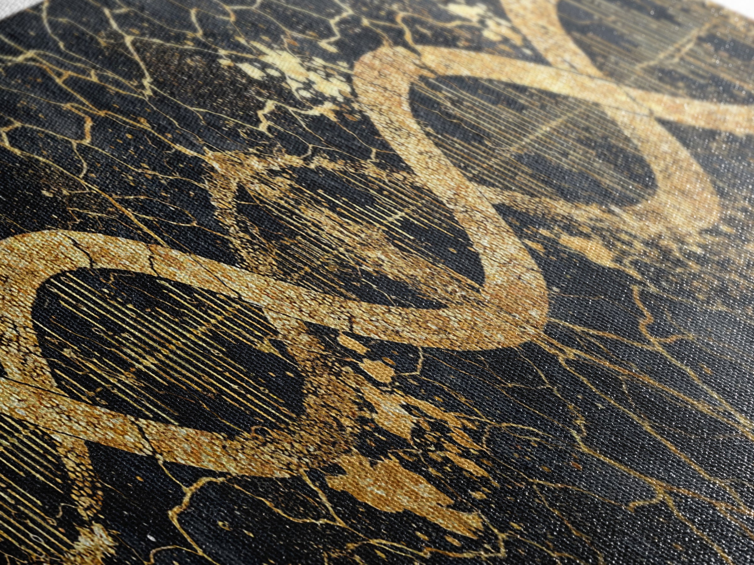 Gold DNA Helix Wall Art, Abstract Luxury Science Canvas Print, Black And Gold Design, Modern Office Decor For Biology Gift